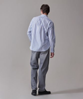 MAATEE & SONS マルチストライプ　バンドカラーシャツ SOMELOS】マルチストライプ バンドカラーシャツ
