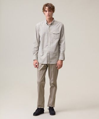 VIA818 Of. グレー　シャツ GIZA COTTON ニューヨーカータータン 長袖 オーバー