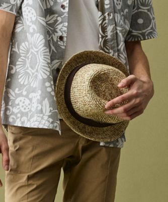 ＜JOSEPH ABBOUD (Men) ＞【サイズ調整可】ラフィアメランジ　ハット（ＨＴ１ＫＬＭ０００７）