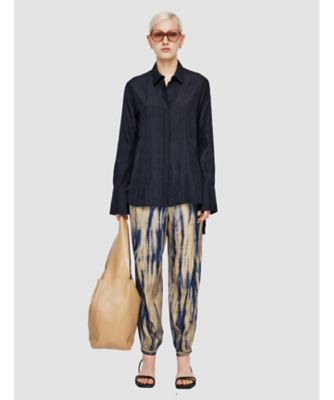 新品未使用 36,300円 JOSEPH 洗えるシルク トップス 36 ブルー シルク100%タンクトップ, カップ付き, ネイビー／ブラトップインナー