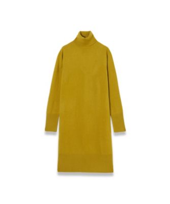 洗える】ライトピュアカシミヤハイネックドレス