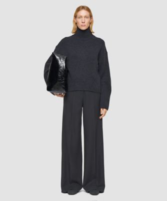 JOSEPH ジョゼフ ネイビー リブ編み カシミアハイネックセーター M JOSEPH ジョゼフ ネイビー リブ編み カシミアハイネックセーター M
