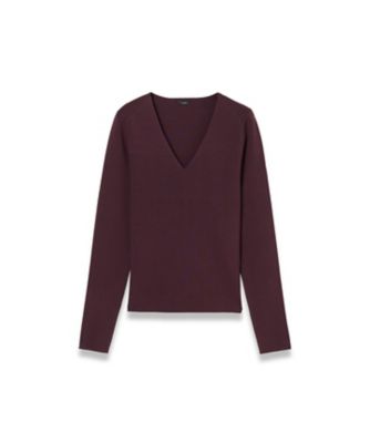 新品未使用 36,300円 JOSEPH 洗えるシルク トップス 36 ブルー 洗える】シルクストレッチVネックトップ（JF009337