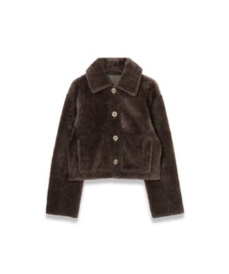 【リバーシブル】セニノン　ファージャケット　スエード　羊革　フリー　グリーン リバーシブル】セニノン ファージャケット スエード 羊革 フリー