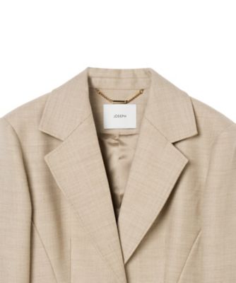 ☆大きいサイズ・13号☆ニューヨーカー　シングルテーラードジャケット　ベージュ バージンウール テーラードジャケット（JF009572） | JOSEPH