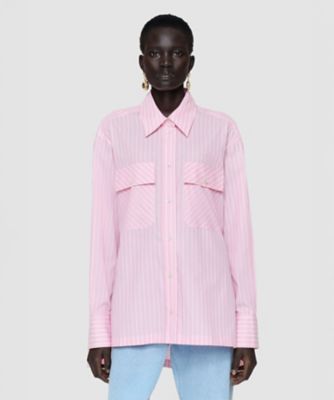 ＜JOSEPH L (Women／大きいサイズ) ＞コットンストライプシャツ（ＪＦ００９６６２）