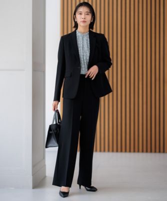 セットアップ対応／洗える】トリアセダブルジョーゼット テーラード