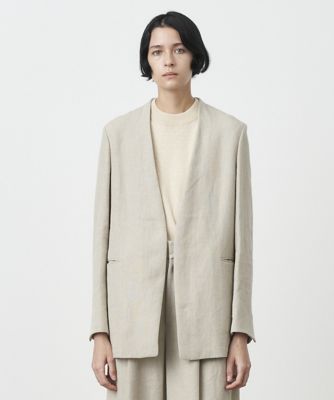 【Edwina Hoerl】✴️日本製 ノーカラーファージャケット Edwina Hoerl】✴️日本製 ノーカラーファージャケット