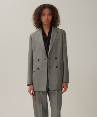 ＜ATON (Women/Men)＞ＷＯＯＬ　ＬＩＮＥＮ　ＳＨＡＲＫＳＫＩＮ　｜　ダブルジャケット（ＪＫＡＧＧＭ０２１１）
