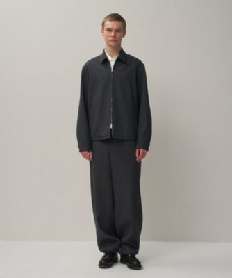 ＜ATON (Women/Men)＞ＢＡＣＫ　ＳＡＴＩＮ　｜　ハリントンジャケット　－　ＵＮＩＳＥＸ（ＪＫＡＧＧＷ０８０６）