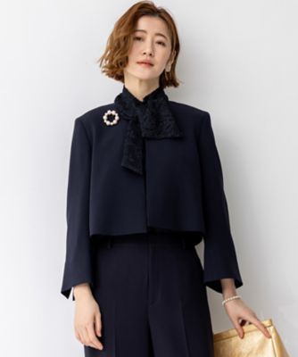 YouthTheaterJapan ジャケット APPLAUDIR】クリアジョーゼット コンパクトタックジャケット