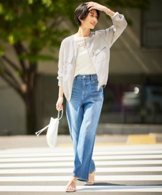 洗える】リヨセルナイロンワッシャー ノーカラーブルゾン  