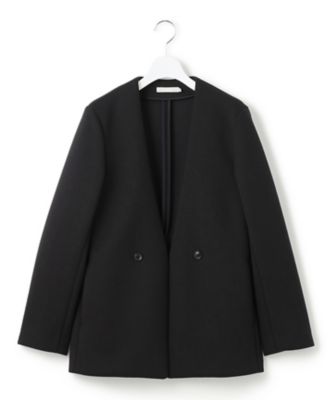 洗える】コンパクトWフェイス ノーカラージャケット