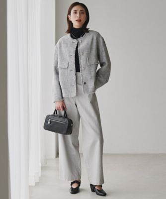 ライトブッチャーツイード ノーカラージャケット