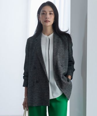 ＜ICB L (Women/大きいサイズ)＞ミックスブッチャー　ダブルブレストジャケット（ＪＫＣＭＬＭ０３０３）