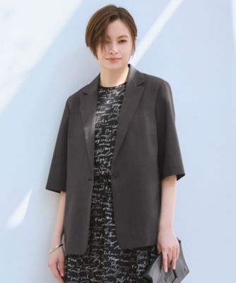 ＜ICB L (Women/大きいサイズ)＞Ｐｅラミーシアータフタ　半袖ジャケット（ＪＫＣＭＬＭ０５０１）