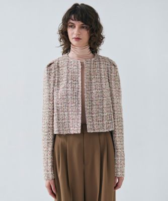 ＜BEIGE， (Women)＞ＴＥＡＳＥＬ　／　ノーカラーツイードショートジャケット（ＪＫＣＷＣＷ０６００）