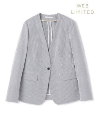 BEIGE， (Women)/ベイジ 【洗える・ＷＥＢ限定】ＮＥＭＥＳＩＡ　／　ソフトサッカーノーカラージャケット（ＪＫＣＷＧＭ６２５０）