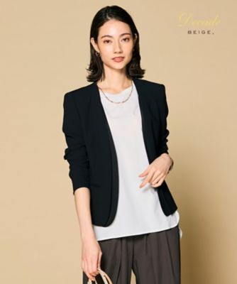 ブラック系 レディースのノーカラージャケット | 三越伊勢丹