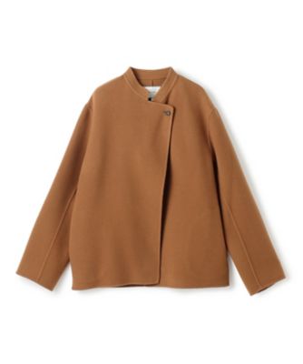 セール✧︎新品✧︎♡︎アプ♡フードリバーショートコート　ブラック　M プレミアムウールリバー オープンカラーショートコート （その他