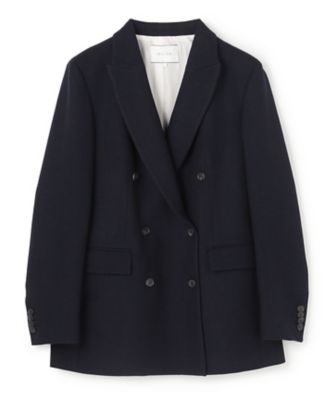 黒 ダブルブレストジャケット ウール ライトトロピカルウール 4Bダブルブレストジャケット