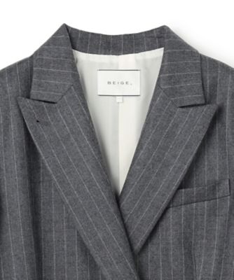 DELAND ／ ウールピンストライプダブルジャケット