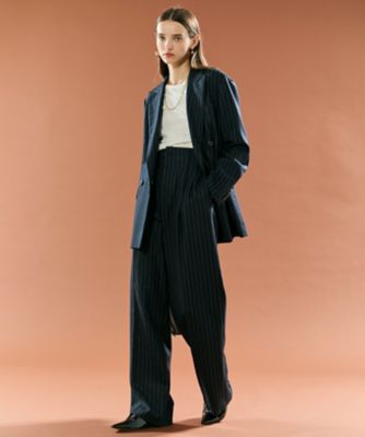 DELAND ／ ウールピンストライプダブルジャケット