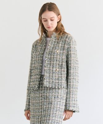 ＜BEIGE， (Women)＞ＢＥＲＹＬ　／　ファンシーツイードノーカラージャケット（ＪＫＣＷＧＷ０６００）