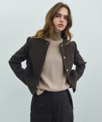 BEIGE， (Women)/ベイジ， ＢＲＡＴＴＬＥ　／　ツイードノーカラージャケット（ＪＫＣＷＬＡ０３０４）