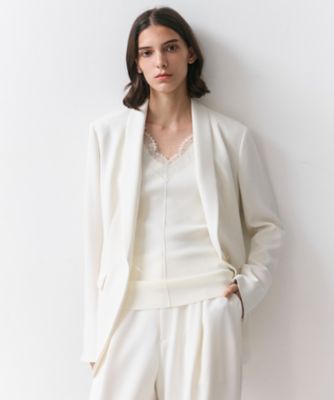 ＜BEIGE， (Women)＞【送料無料】【ＶＥＲＹ　ＮａＶＹ掲載】ＧＹＰＳＵＭ　／　シルキータッチ　ショールカラージャケット（ＪＫＣＷＬＳ０３０１）