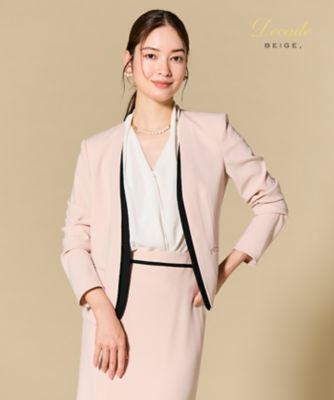 ピンク系 7号（S） レディースのノーカラージャケット | 三越伊勢丹