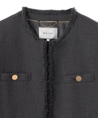 ♡美品♡ ベイジCAMBONツイードジャケットチャコールグレー雑誌掲載