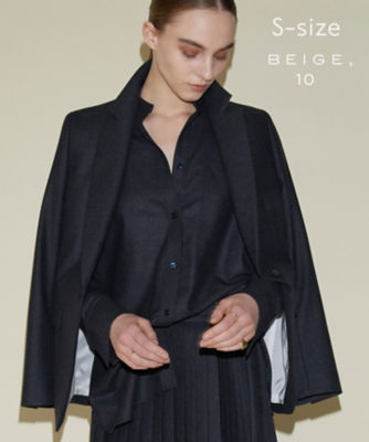 ＜BEIGE， (Women)＞【Ｓ－ｓｉｚｅ・１０ｔｈ　Ａｎｎｉｖｅｒｓａｒｙ】ＦＬＡＮＮＥＬ　／　テーラードジャケット（ＪＫＣＸＮＡ０４０２）