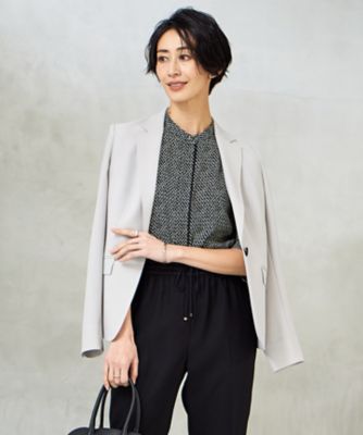 ＜ICB (Women)＞【接触冷感・防シワ・速乾・洗える】レーヨンライクトロ　テーラードジャケット（ＪＫＣＹＧＭ０４０１）