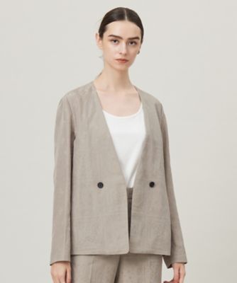 ＜ICB (Women)＞【日本製・洗える】ペイズリーレノクロス　ノーカラージャケット（ＪＫＣＹＧＭ０４１３）