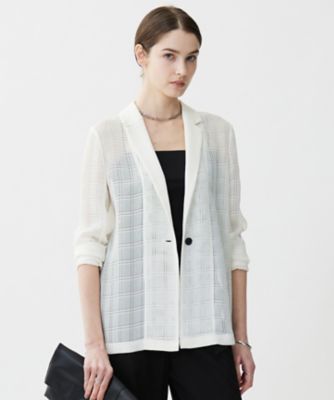 ＜ICB (Women)＞スクエアチェックレノクロス　レースジャケット（ＪＫＣＹＧＭ０６０２）