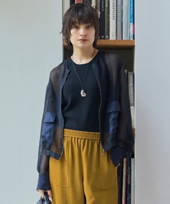 Plage タグ付未使用✨リネン混シンプルプルオーバー 人気カラー quaranciel:〈洗濯機可能〉ダブルクロス フレア ノーカラー ジャケット