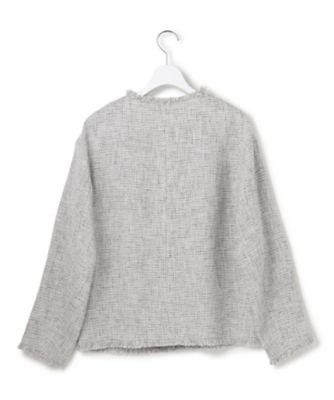 ライトブッチャーツイード ノーカラージャケット