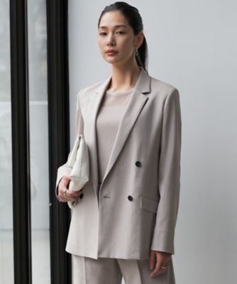 ＜ICB (Women)＞ＬｏｏｓｅＷｅａｖｅ　ダブルブレストジャケット（ＪＫＣＹＬＭ０３０１）