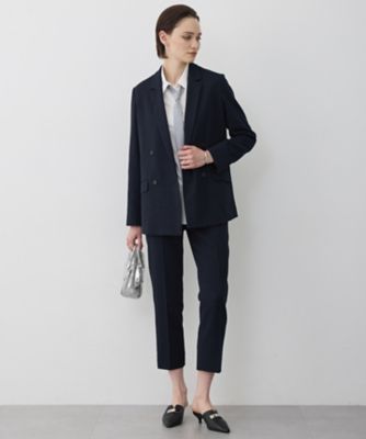 iCB　アイシービー　ビジネスパンツスーツ　ネイビー　ダブルブレスト　サイズ4 ミックスブッチャー ダブルブレストジャケット（JKCYLM0303