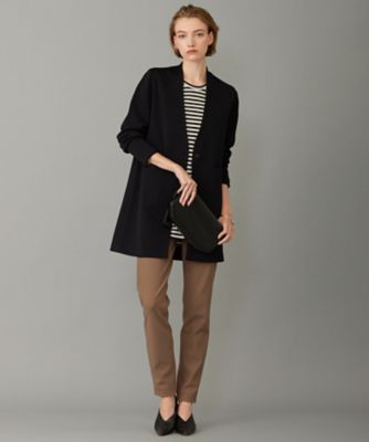 洗える】シンセティックヤーンスムース ロングニットジャケット