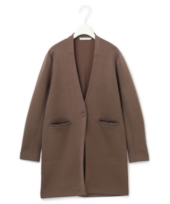 洗える】シンセティックヤーンスムース ロングニットジャケット