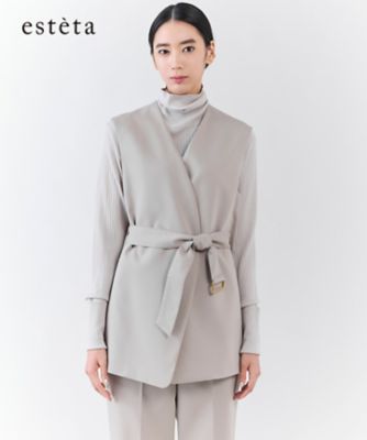 esteta (Women)/エステータ ライトダブルクロス ジレ(JKH6GW0922) 033_ベージュ コート・ジャケット【三越伊勢丹/公式】