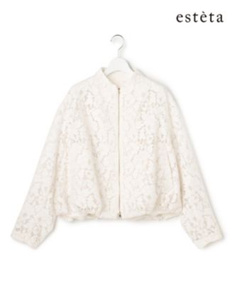 ＜esteta (Women)＞【エステータ／Ｐｒｅｃｉｏｕｓ掲載】ヴィンテージコードレース　ブルゾン（ＪＫＨ６ＬＭ０９４０）