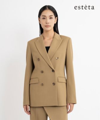 エステータ】ウールギャバジン ダブルブレスト ジャケット