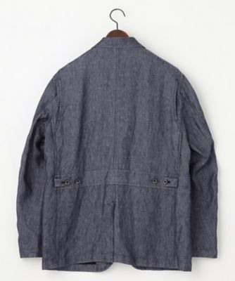 【キングサイズ・ＪＡＰＡＮファブリック／セットアップ／清涼】ＬＩＮＥＮ　ＤＥＮＩＭ　ジャケット（ＪＫＪＫＣＭ０３０３）