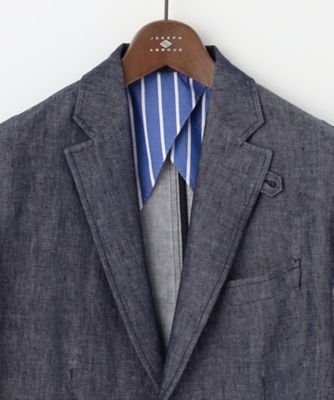 【キングサイズ・ＪＡＰＡＮファブリック／セットアップ／清涼】ＬＩＮＥＮ　ＤＥＮＩＭ　ジャケット（ＪＫＪＫＣＭ０３０３）