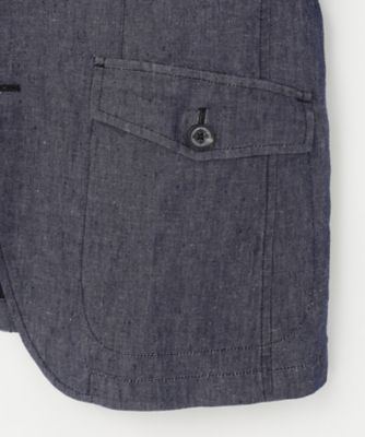 【キングサイズ・ＪＡＰＡＮファブリック／セットアップ／清涼】ＬＩＮＥＮ　ＤＥＮＩＭ　ジャケット（ＪＫＪＫＣＭ０３０３）