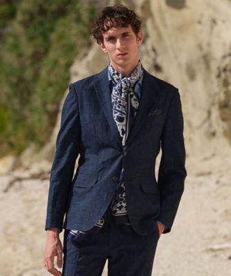 【SALE】JOSEPH ABBOUD (Men) /ジョセフ アブード【キングサイズ・ストレッチ・洗える・軽量・防しわ・速乾・エコ撥水】ライトウェーブ ジャケット(JKJKCM0313) 170_アオ コート・ジャケット【三越伊勢丹/公式】