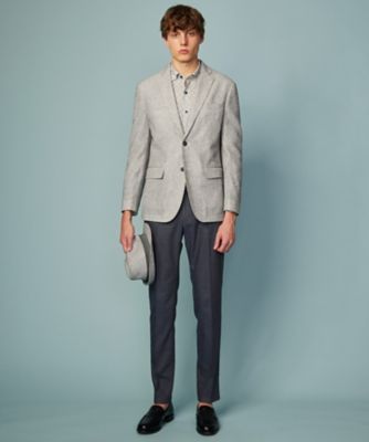 ★used 美品★Joseph abboud メンズジャケット通気性凸凹素材 ストレッチ／スウェードタッチ／JAPANファブリック】コマ